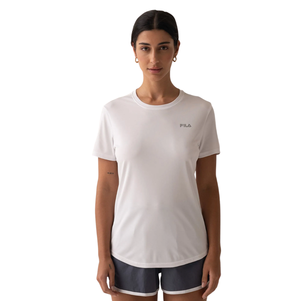 Imagen de FILA Basic sports iii Remera manga corta de training para mujer - Blanco/Plata